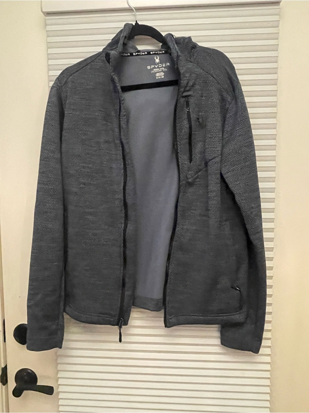 Spyder Men's Dark Gray Full-Zip Hooded Jacket S